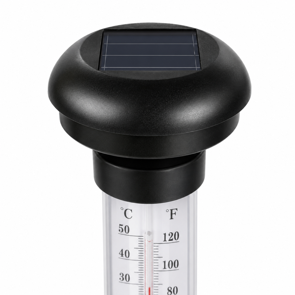 Lampe Solaire Jardin Thermomètre 2 Pièces