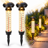 Lampe Solaire Jardin Thermomètre 2 Pièces