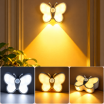 Lampe LED Papillon avec Détecteur Mouvement USB Rechargeable