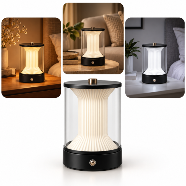 Lampe LED Cylindrique Sans Fil - Réglable et Nomade