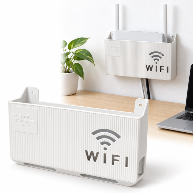 Support Mural pour Modem Wifi - Organiseur Pratique