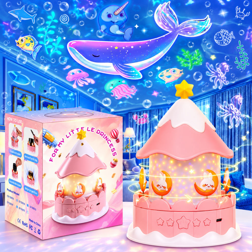 Projecteur étoiles LED 360° pour enfants — Décoration magique de chambre