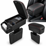 Organiseur de voiture extensible avec accoudoir rembourré – Rangement et confort de conduite