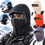 Bonnet moto hiver coupe-vent avec cache-visage intégré — Protection complète contre le froid
