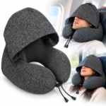 Coussin de Voyage Orthopédique en Mousse à Mémoire de Forme avec Capuche — Confort optimal