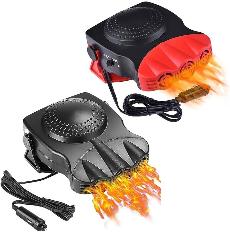 Chauffage Électrique Voiture 2 en 1 – 150W, Désembuage Rapide & Air Chaud 12V