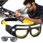 Lunettes LED Rechargeables 2-en-1 — Éclairage puissant et protection oculaire