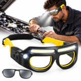 Lunettes LED Rechargeables 2-en-1 — Éclairage puissant et protection oculaire