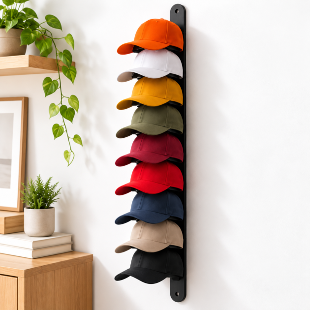 Organisateur Mural pour Casquettes - Noir, 9 pièces