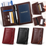 Porte-Passeport Cuir PU Protection RFID - Organisateur Voyage