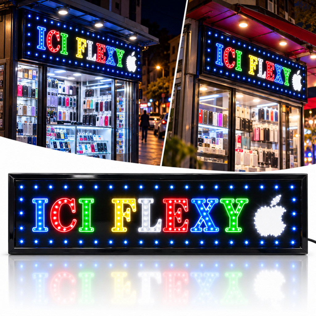 Plaque LED ICI FLEXY 100x25 cm - Signalisation Lumineuse