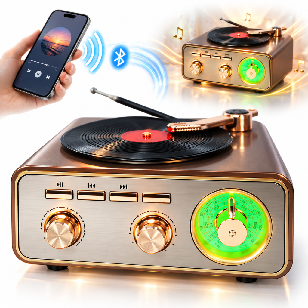 Radio Rétro Bluetooth Portable FM/AM/SW avec USB et TF