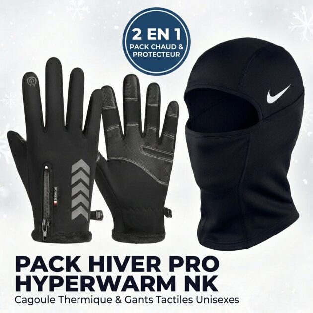 Pack Hiver Pro Hyperwarm NK – Cagoule Thermique & Gants Tactiles Unisexes
