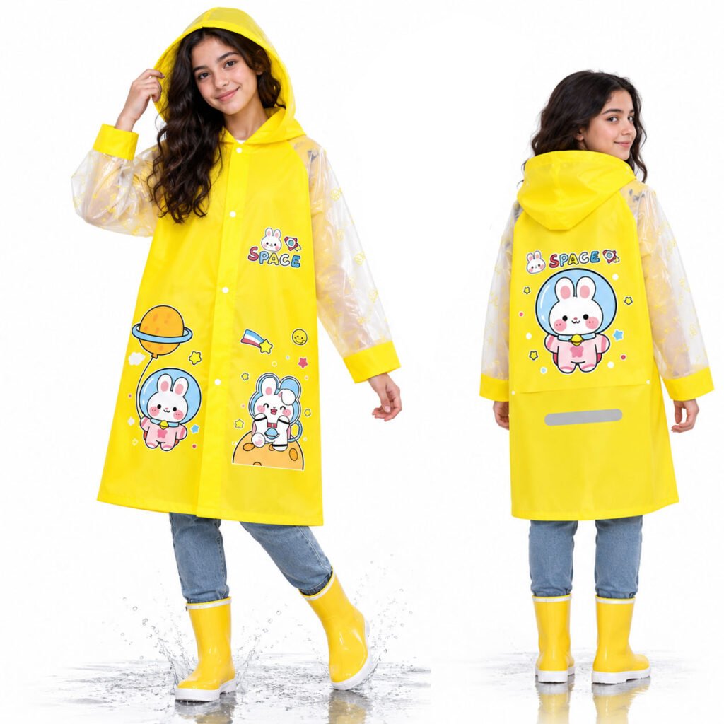 Poncho Pluie Enfant Jaune - Vision Claire & Sécurité