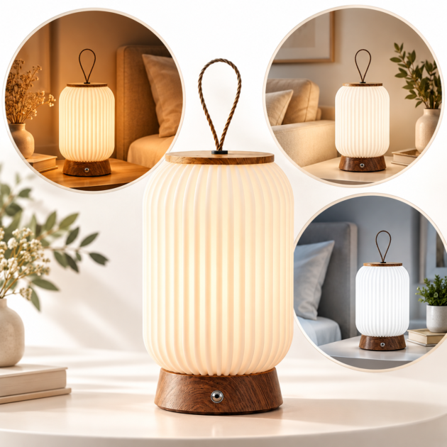 Lanterne LED Portable Sans Fil à Intensité Réglable - Décoration & Ambiance