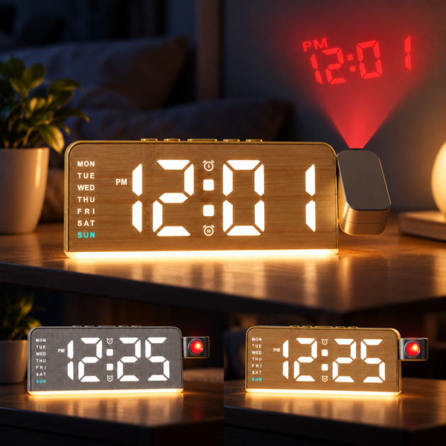 Réveil LED avec Projection & Charge USB GH8055