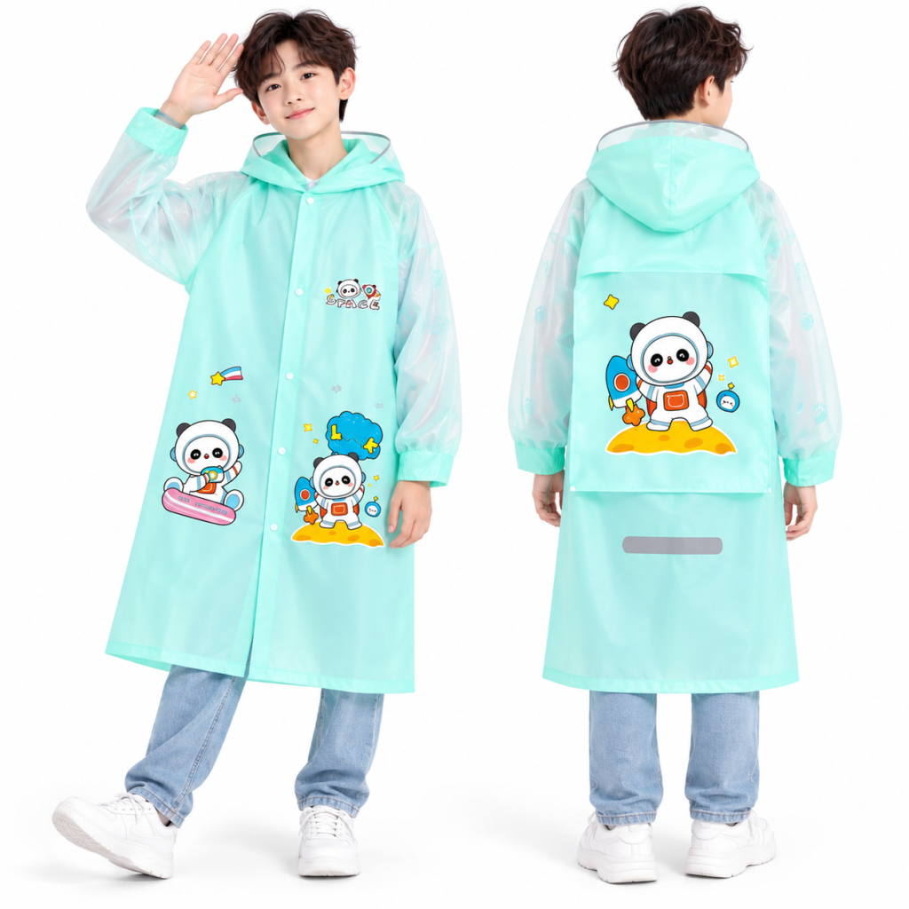 Poncho de pluie enfant vert anti-pluie - 9-16 ans