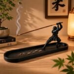 Porte-encens Samurai Japonais avec bac récupérateur