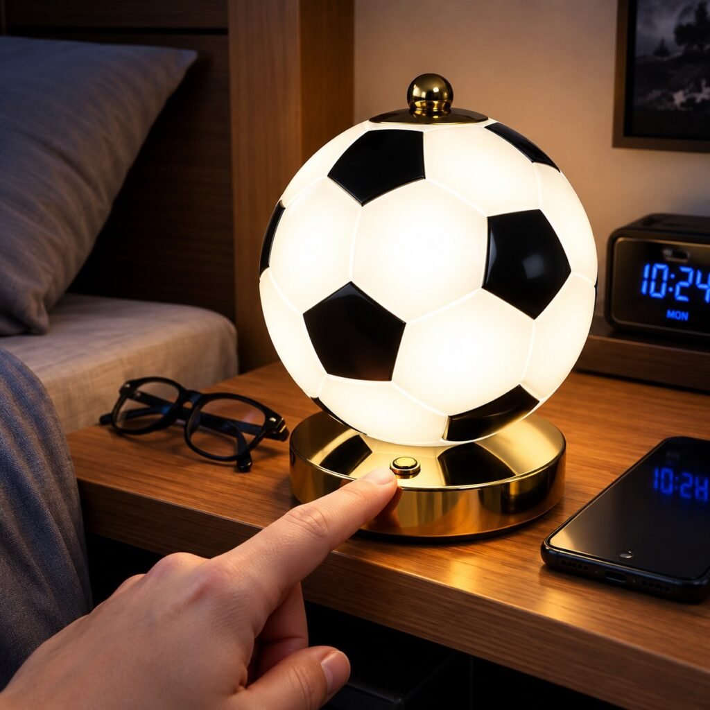 Lampe Ballon Football Doré - 3 Intensités Lumineuses