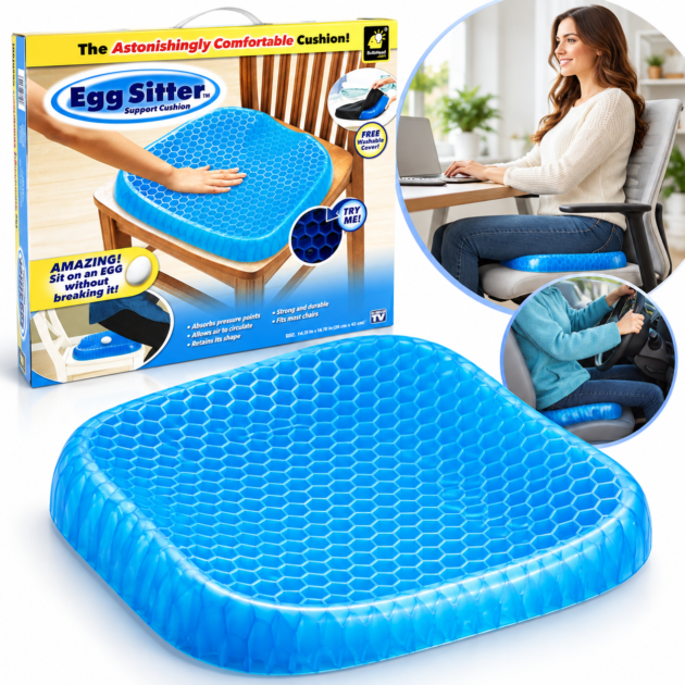 Coussin orthopédique Gel Egg Sitter - Confort et soutien lombaire